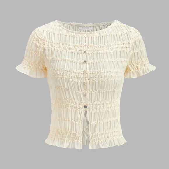 Commense Ruffled Crop Top - Picture 2 of 5